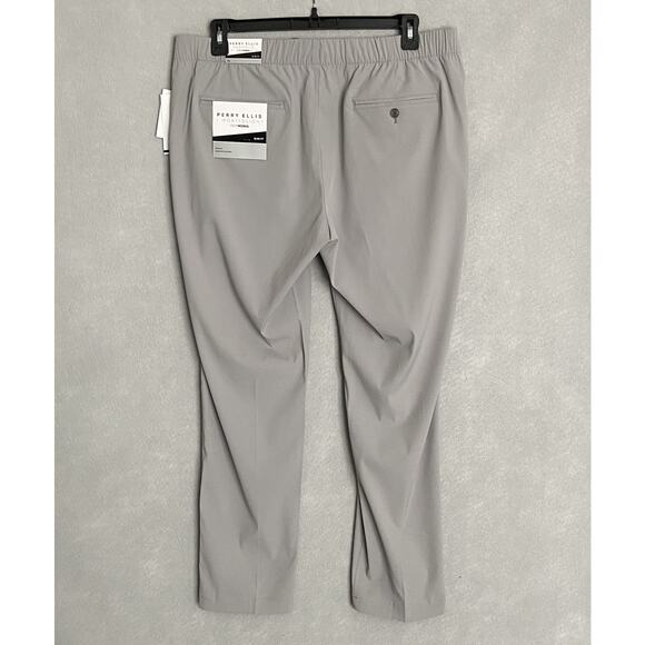 Perry Ellis Portfolio Men's XL TechWorks Pants Slim Fit Drawstring Alloy NEW - Picture 5 of 10